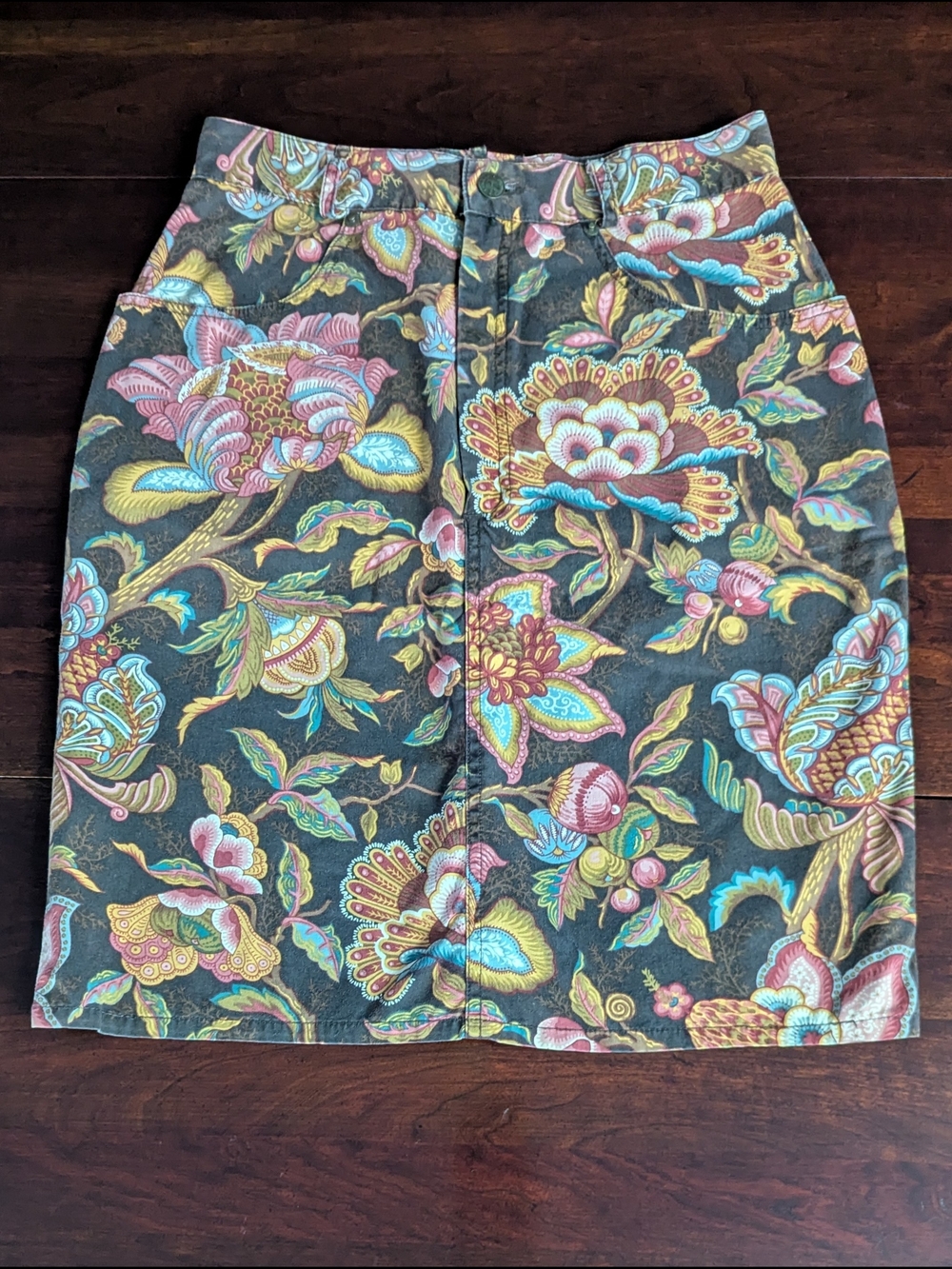 VTG Banana Republic Safari & Travel Womens 12 Pencil Skirt Floral Paisley Boho